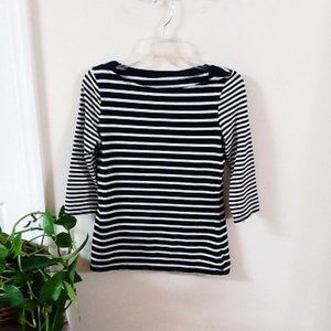 Merona Navy and White Stripe Boatneck Blouse